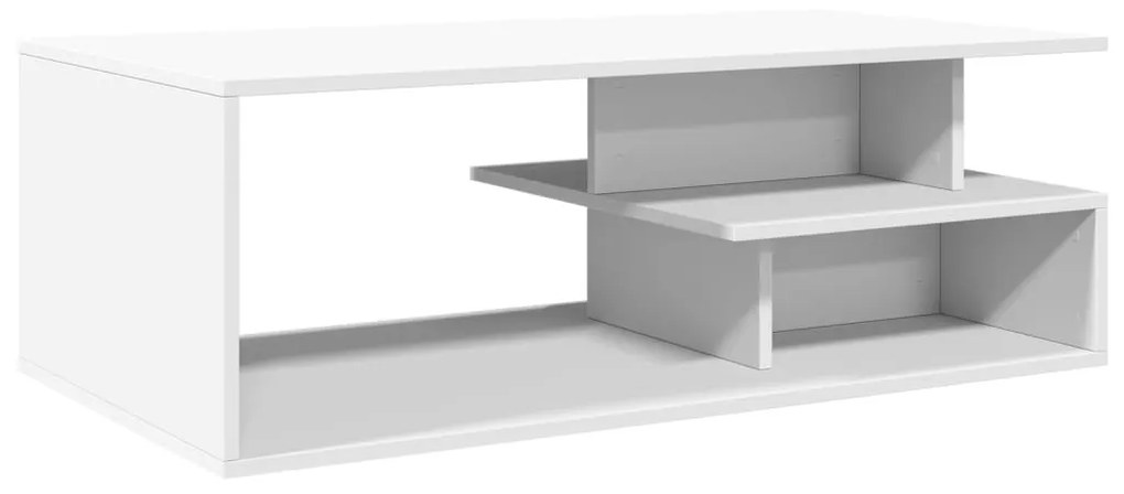 fehér szerelt fa dohányzóasztal 102 x 55 x 35 cm