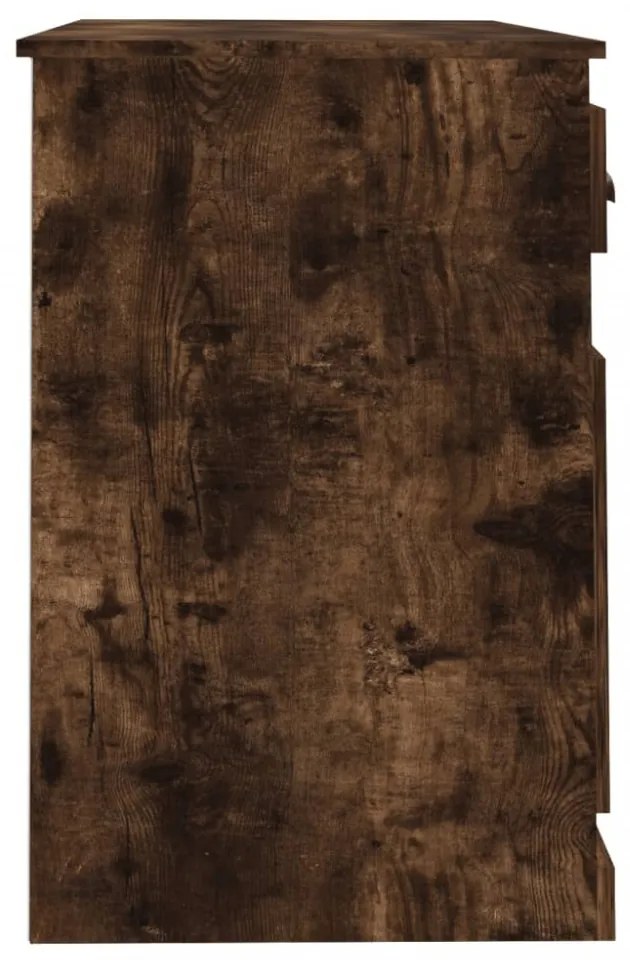 füstös tölgy színű szerelt fa íróasztal fiókkal 115x50x75 cm