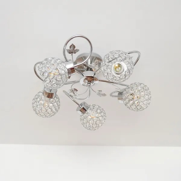 Felületre szerelhető csillár SOPHIA 5xE27/15W/230V fényezett króm/átlátszó