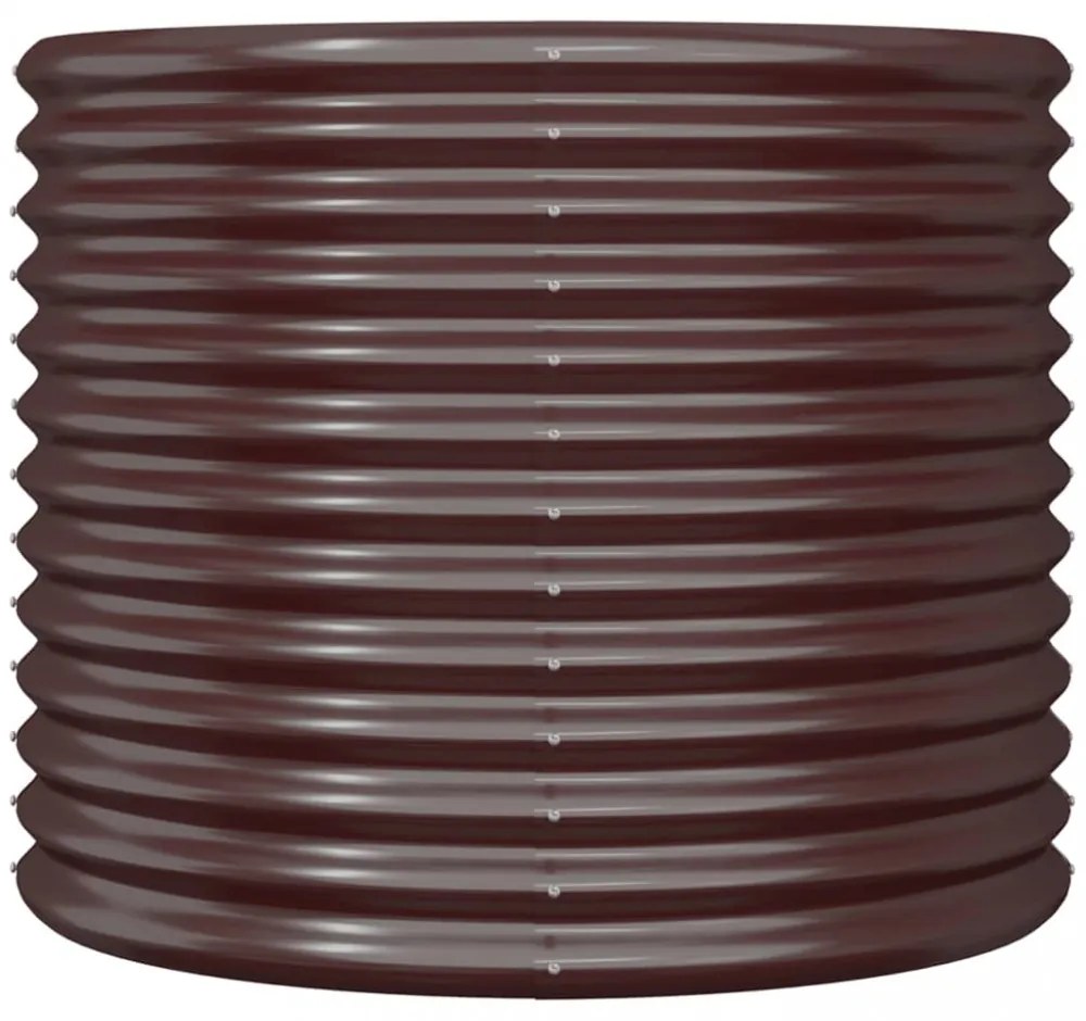 barna horganyzott acél kerti ültetőláda 80 x 80 x 68 cm