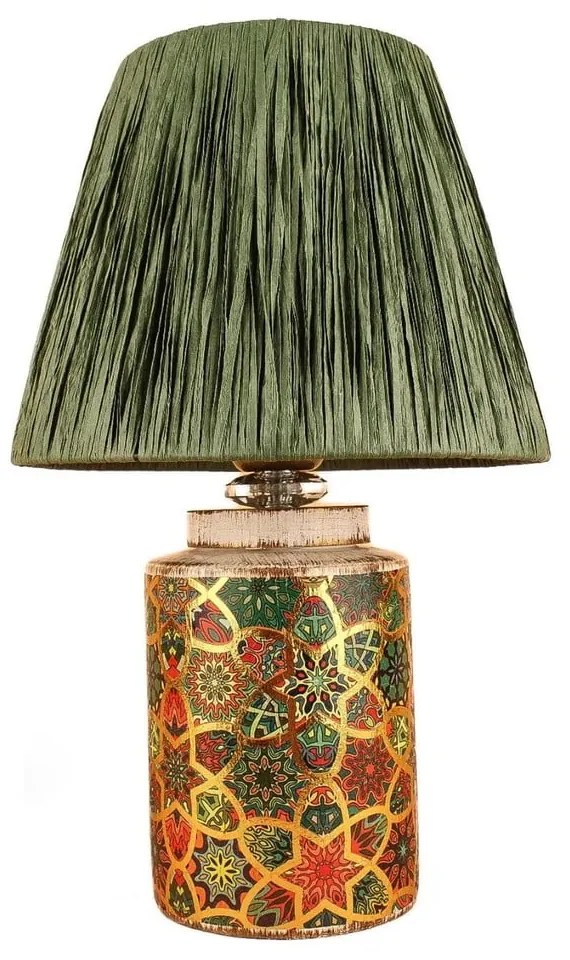 Zöld asztali lámpa papír zsinór búrával (magasság 38 cm) Alev – Opviq lights