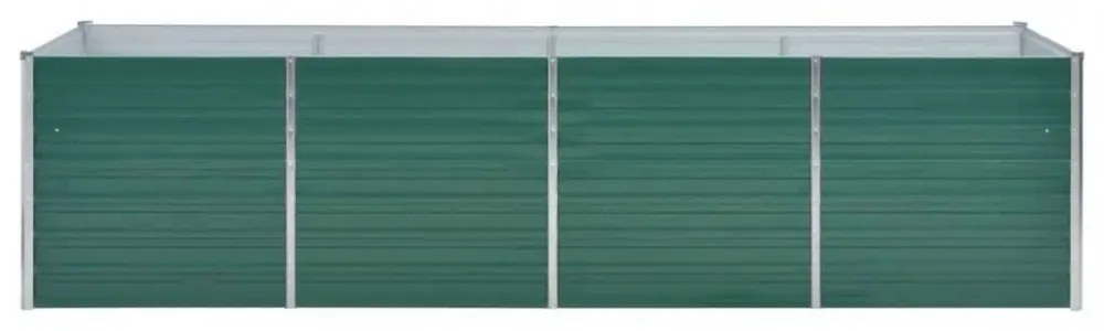 zöld horganyzott acél kerti magaságyás 320 x 80 x 77 cm