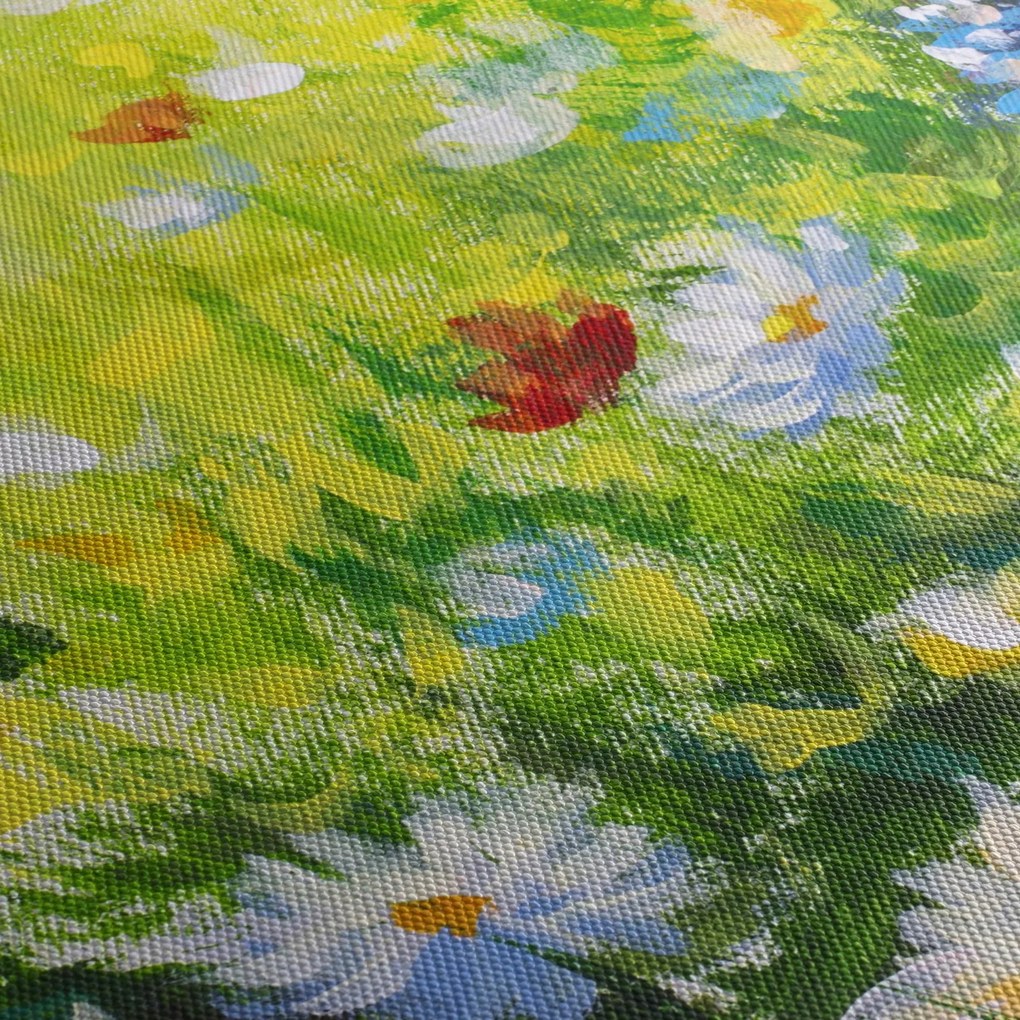 Virágzó rét képe, olajfestmény (70x50 cm)