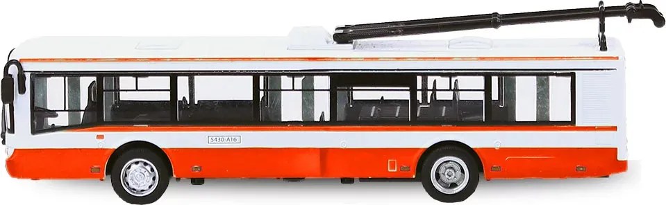 RAPPA Fém trolibusz - 16 cm - piros - Rappa