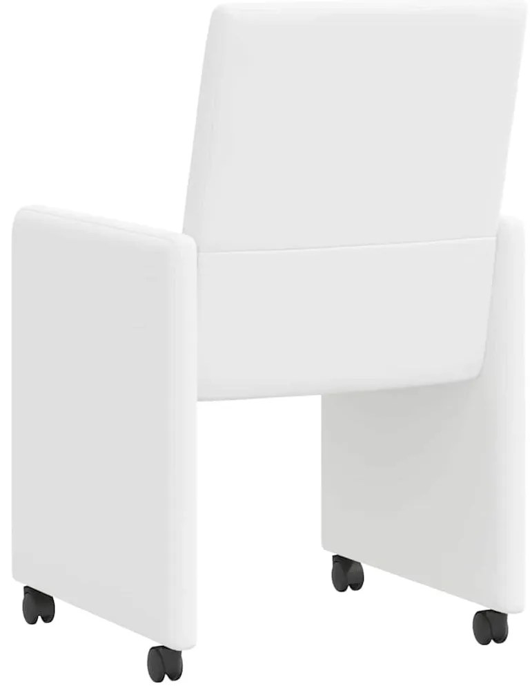 vidaXL Kerekes Étkező Székek 2 pcs Fehér 57 x 66 x 94 cm Műbőr