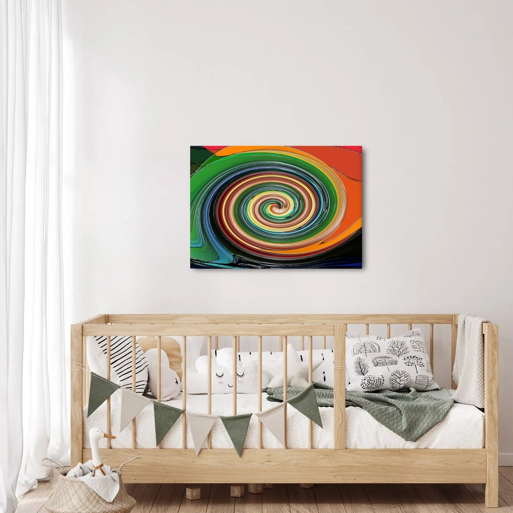 Absztrakt kép - színes spirál (70x50 cm)