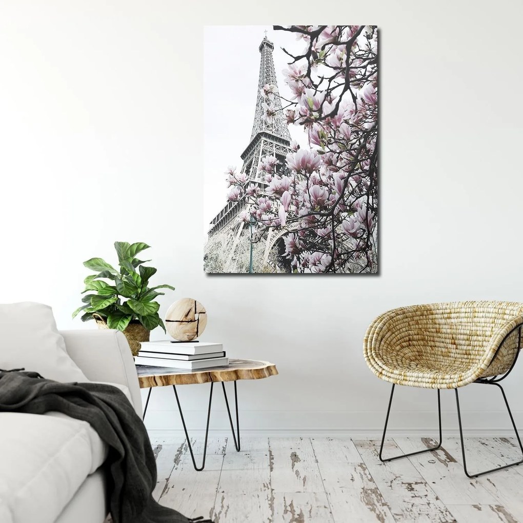 Gario Vászonkép Eiffel-torony és magnóliák - Dmitry Belov Méret: 60 x 90 cm