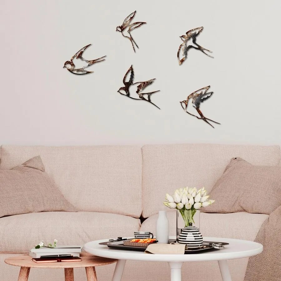 Fém fali dekoráció, Birds-2