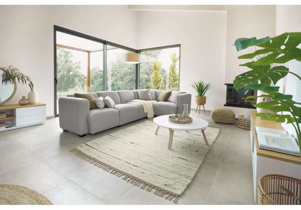 Fehér-natúr színű állólámpa fa búrával (magasság 210 cm) Juhe Ash – Kave Home