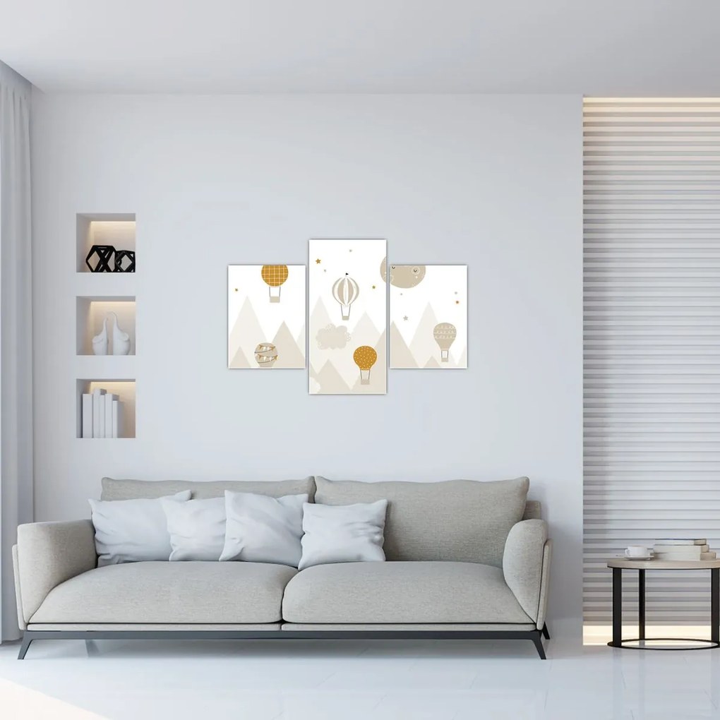 Kép - Repülő léggömbök (90x60 cm)
