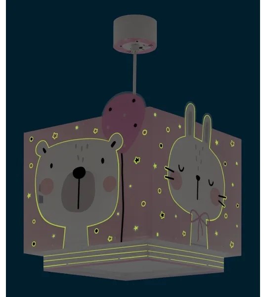 Dalber 63112S - Gyermekcsillár JUNGLE 1xE27/15W/230V rózsaszín