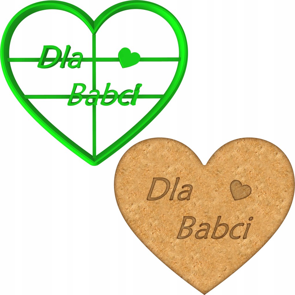 Mézeskalács lyukasztó Nagymama És Nagypapa Napja Szív Felirat Nagyinak 8cm