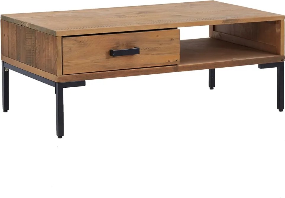vidaXL tömör újrahasznosított fenyőfa dohányzóasztal 90 x 50 x 35 cm