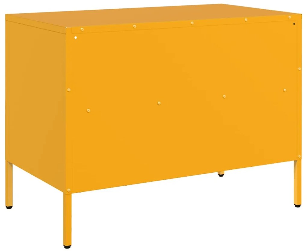 mustársárga acél TV-szekrény 68 x 39 x 50,5 cm
