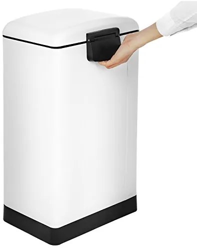 SLOW lassan záródó szemetes, 30l, fehér SongmicsHome