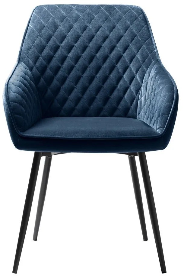 Kék kárpitozott karfás étkezőfotel Milton – Unique Furniture