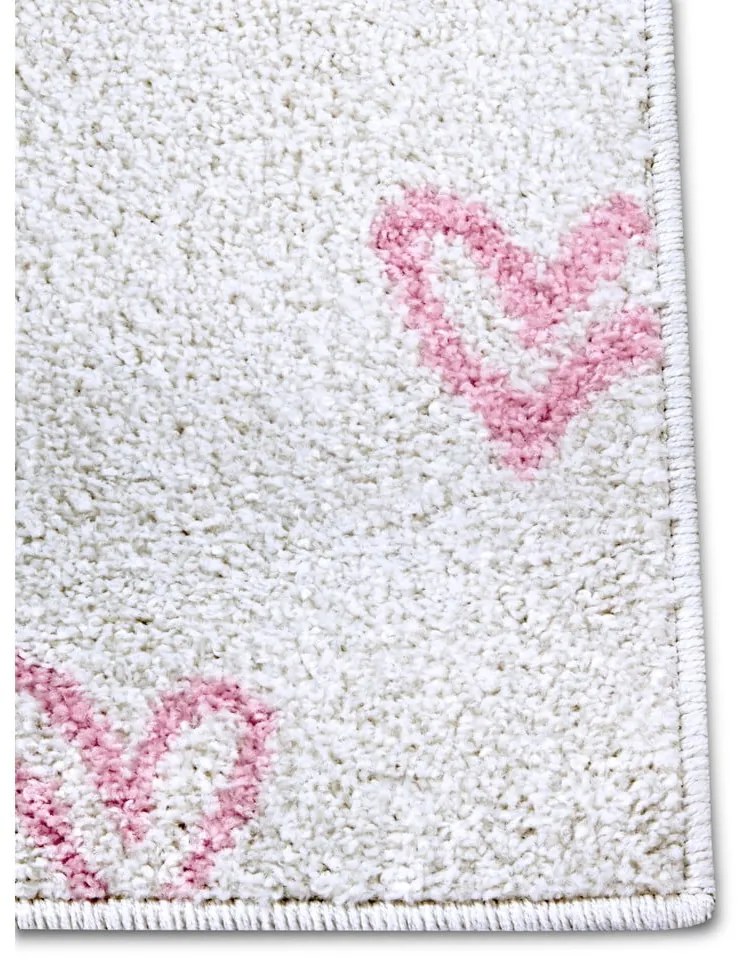 Fehér-rózsaszín gyerek szőnyeg 120x170 cm Hearts – Hanse Home