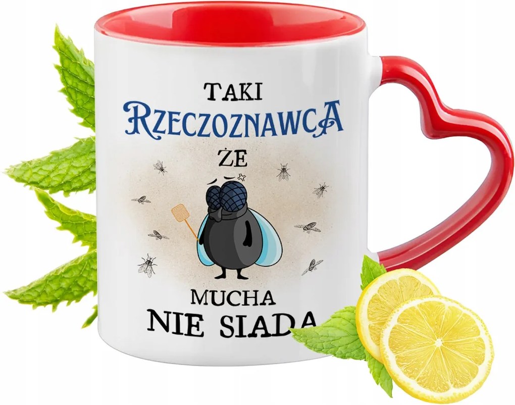 Értékbecslőnek Piros Bögre Szív alakú Füllel Ajándék