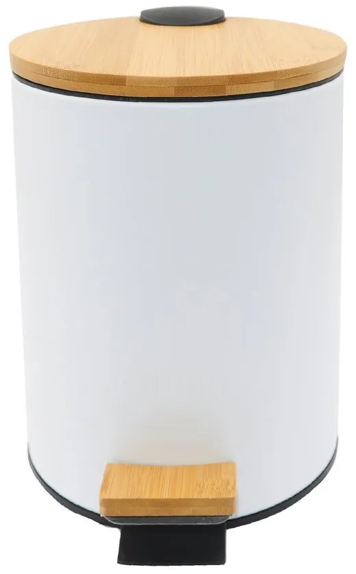 Aqualine, BAMBUSZ kerek szemeteskuka 5l, fehér, BI007