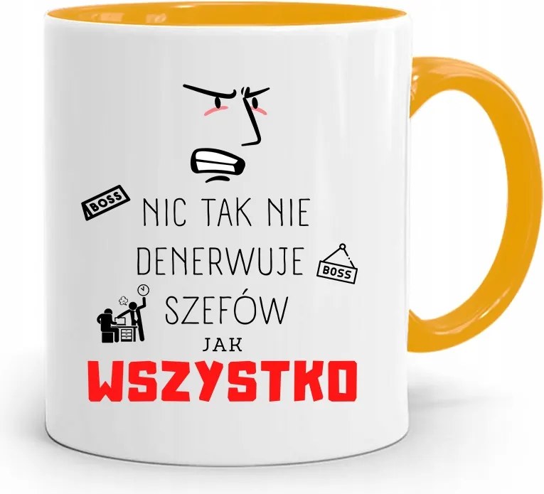 Sárga Bögre A Főnöknek Semmi Sem Idegesít Annyira A fényképes nyomattal