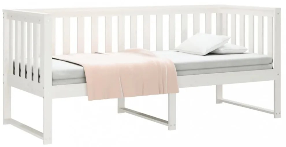 kanapéágy ágy matrac fehér 75x190 cm tömör fa fenyőfa