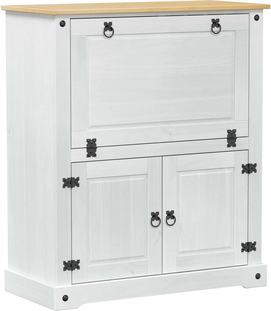 vidaXL Bortároló szekrény Fehér 97 x 45 x 114 cm Tömör fenyőfa