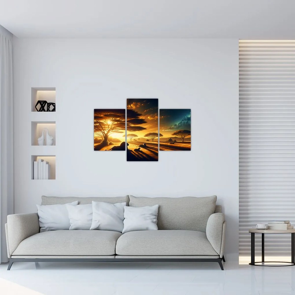 Kép - Pihenő oroszlánok (90x60 cm)