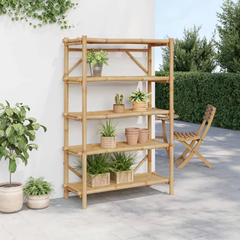 vidaXL 5 szintes bambusz polc 100 x 40 x 150 cm