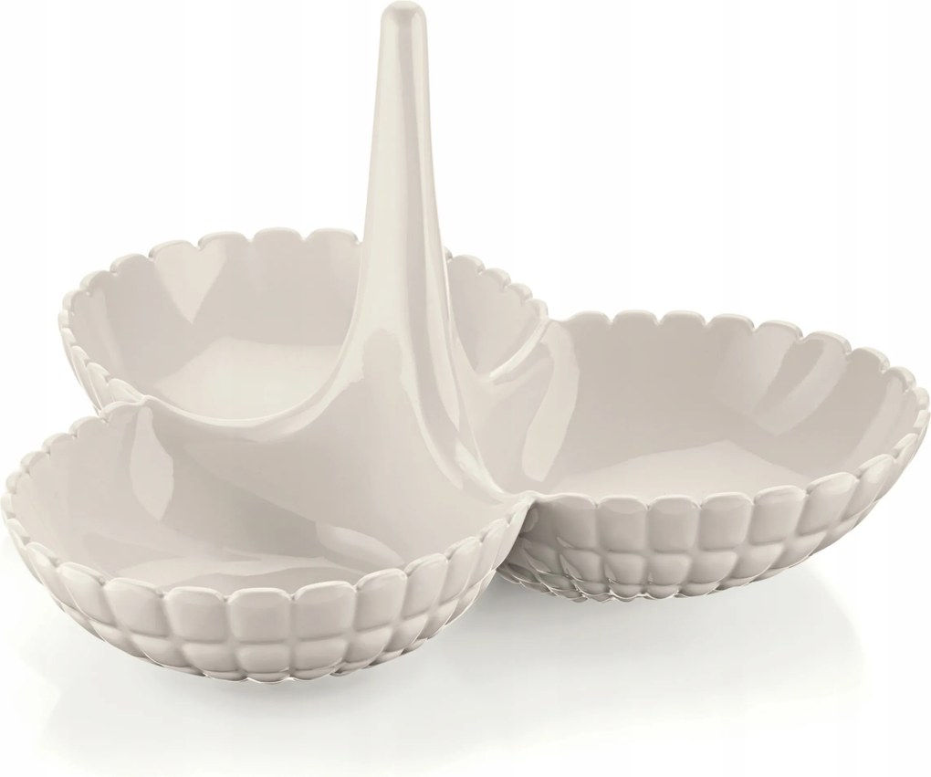 Guzzini Hármas Snack Tál Krémszínű