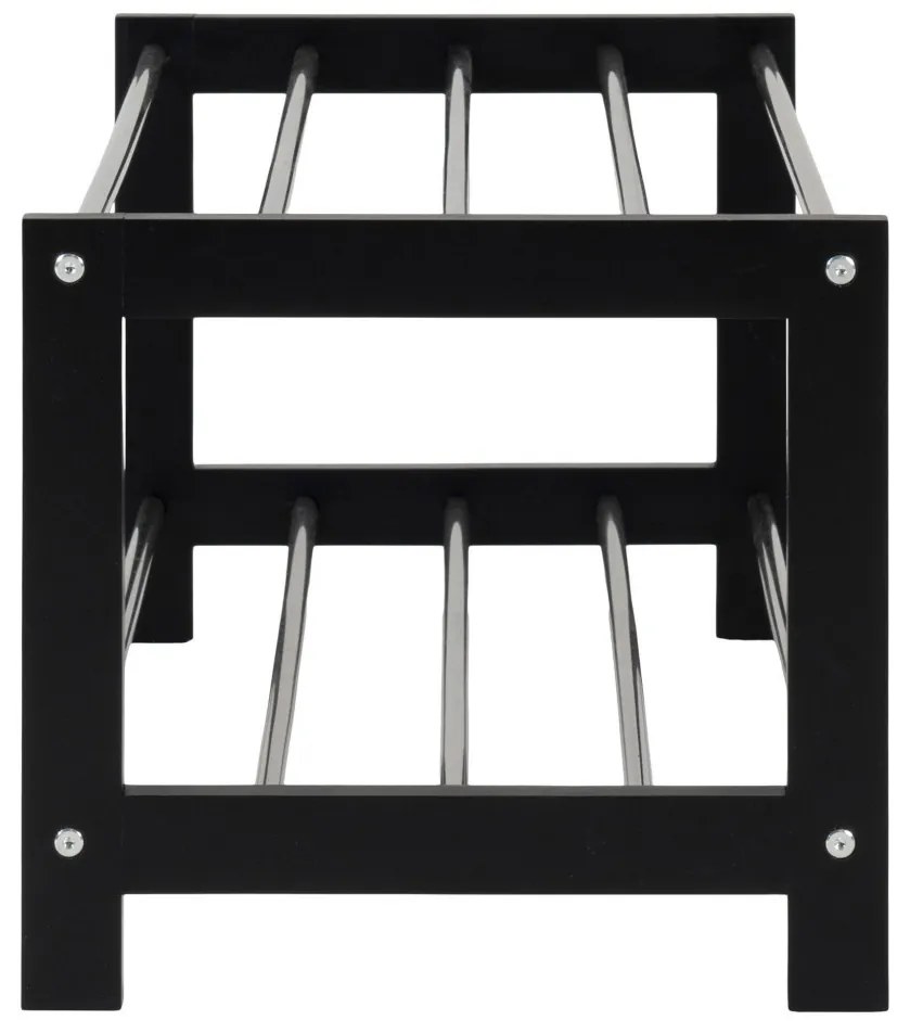 Padova cipőtartó fekete fa, 2 polc in steel 78x34 cm