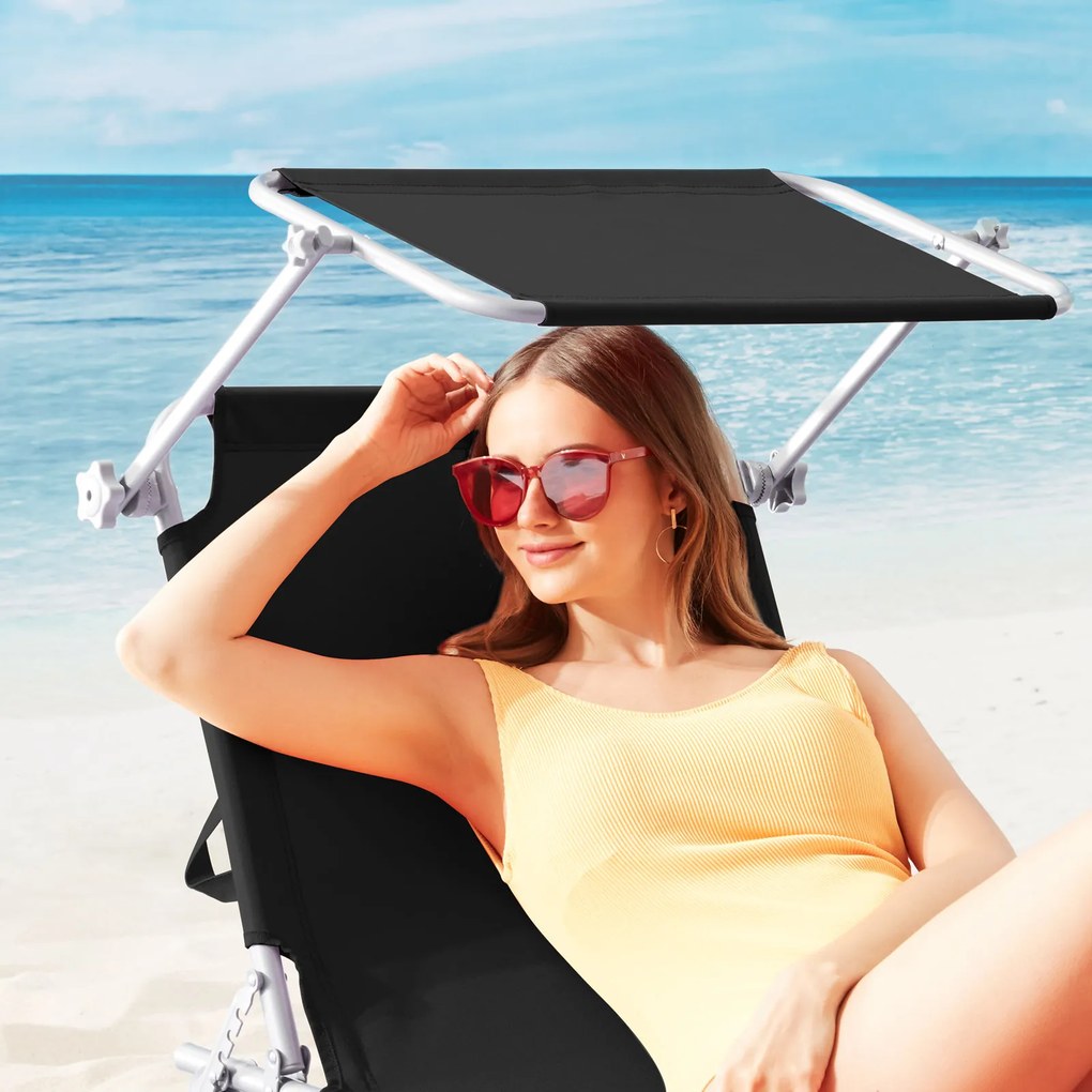 Casaria® Hawaii alumínium napozóágy - antracit