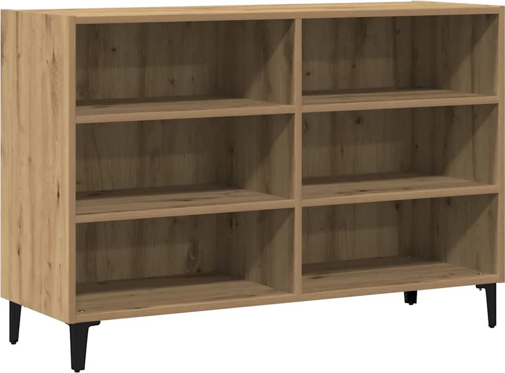 vidaXL kézműves tölgy színű szerelt fa tálalószekrény 103,5x35x70 cm