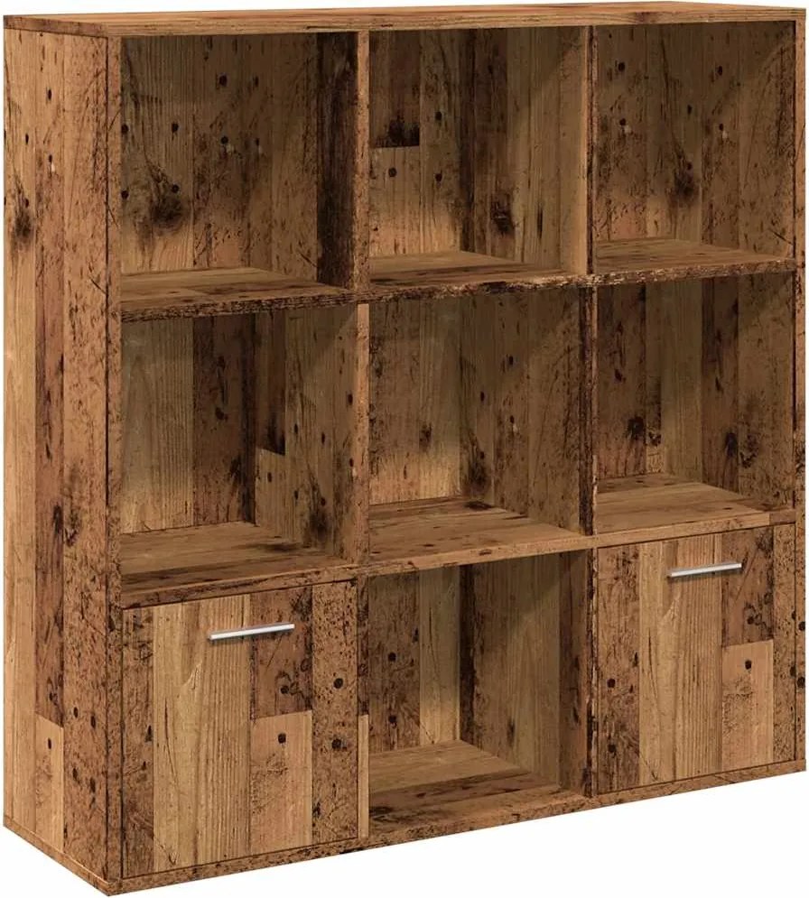 vidaXL antik fa színű szerelt fa könyvszekrény 98 x 29 x 97,5 cm