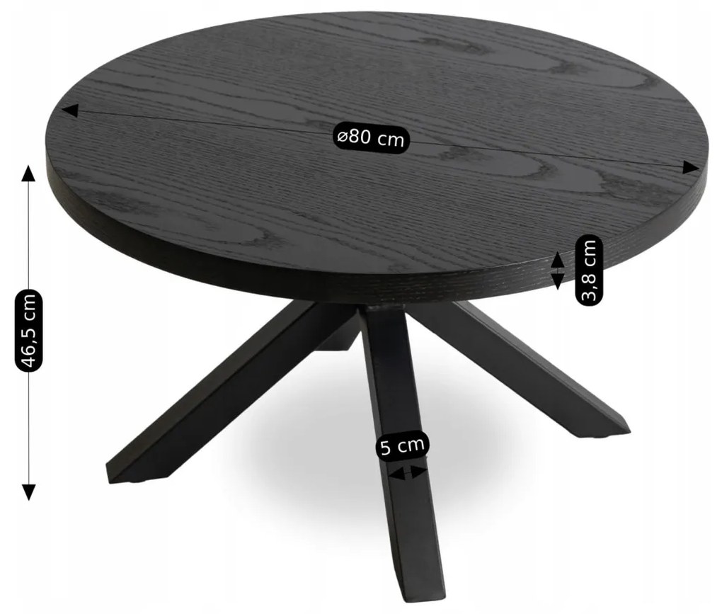 Dohányzóasztal Fekete Színben. LINCOLN