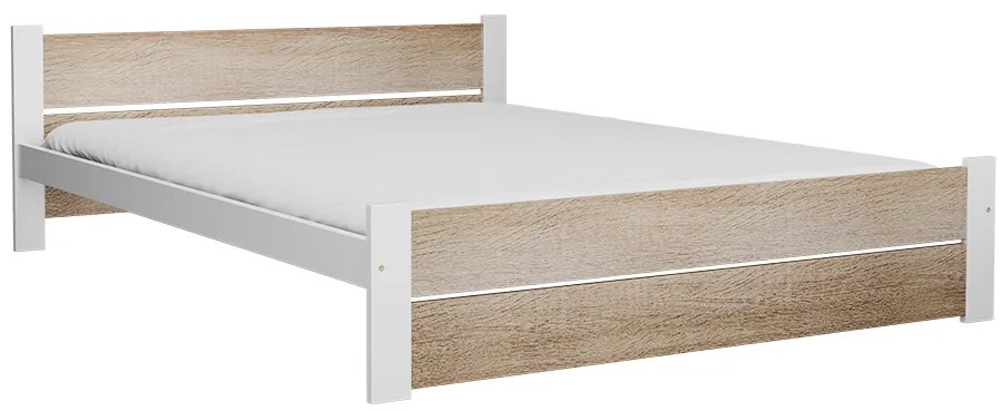 IKAROS DOUBLE ágy 180 x 200 cm, fehér/sonoma tölgy Ágyrács: Ágyrács nélkül, Matrac: Coco Maxi 20 cm matrac