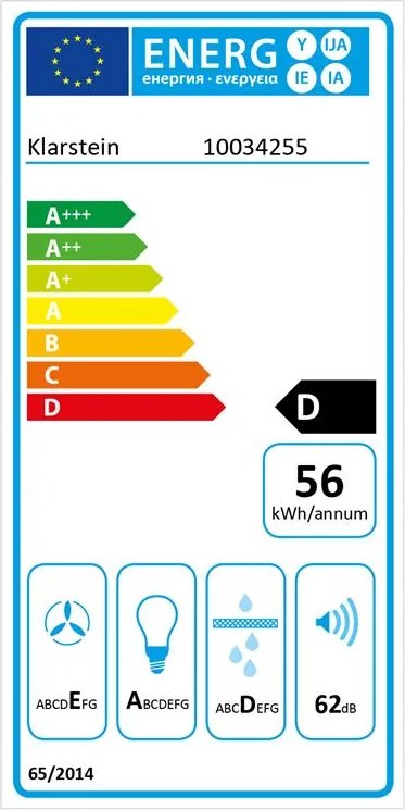 Klarstein Simplica, páraelszívó, beépített, 52 cm, 440 m³/ó, LED, nemesacél