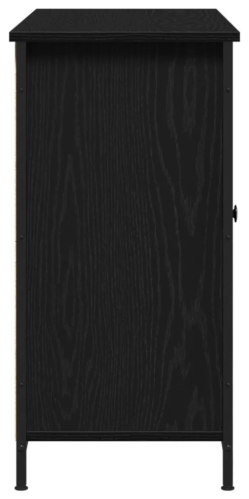 büfé fekete tölgy 100x35x70 cm mérnöki fa és acél