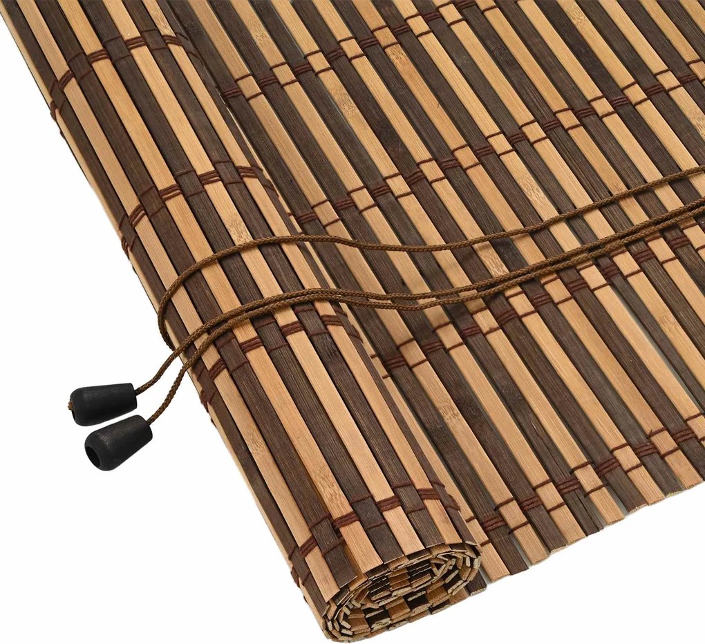 vidaXL Roletta függönyökkel Barna 60 x 160 cm bambusz