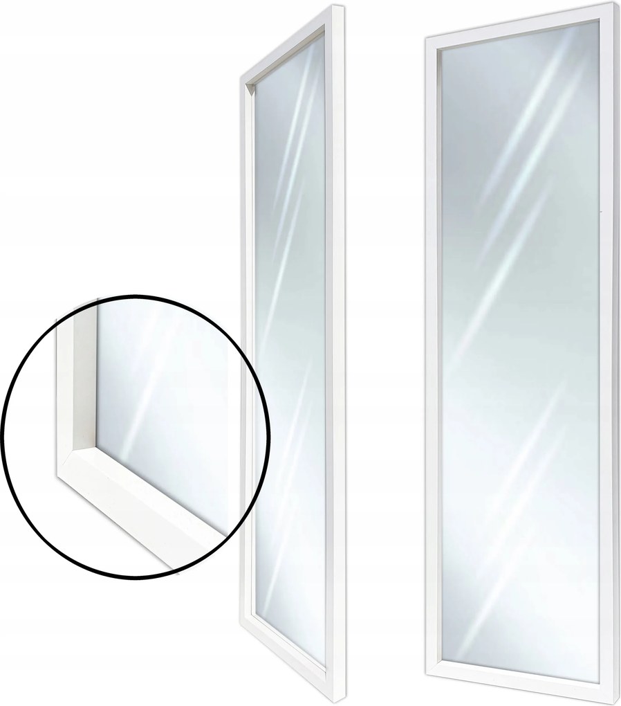 Keretes tükör 110x50 115x55 modern fehér 3D