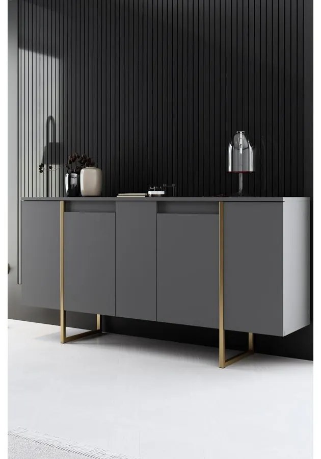 Konzolasztal Luxe - Anthracite, Gold