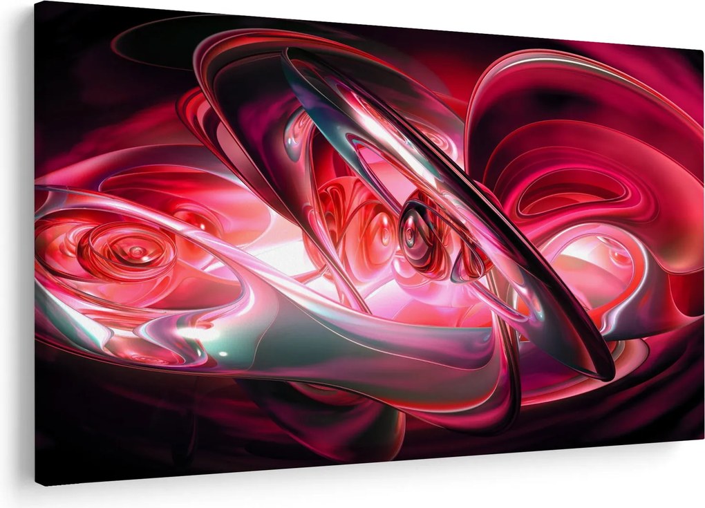 Piros fraktálos kép (90x60 cm)