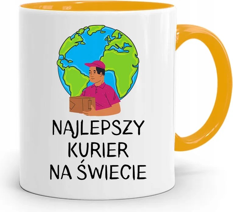 Sárga Bögre Futárnak A Világ Legjobbja fényképes nyomtatással