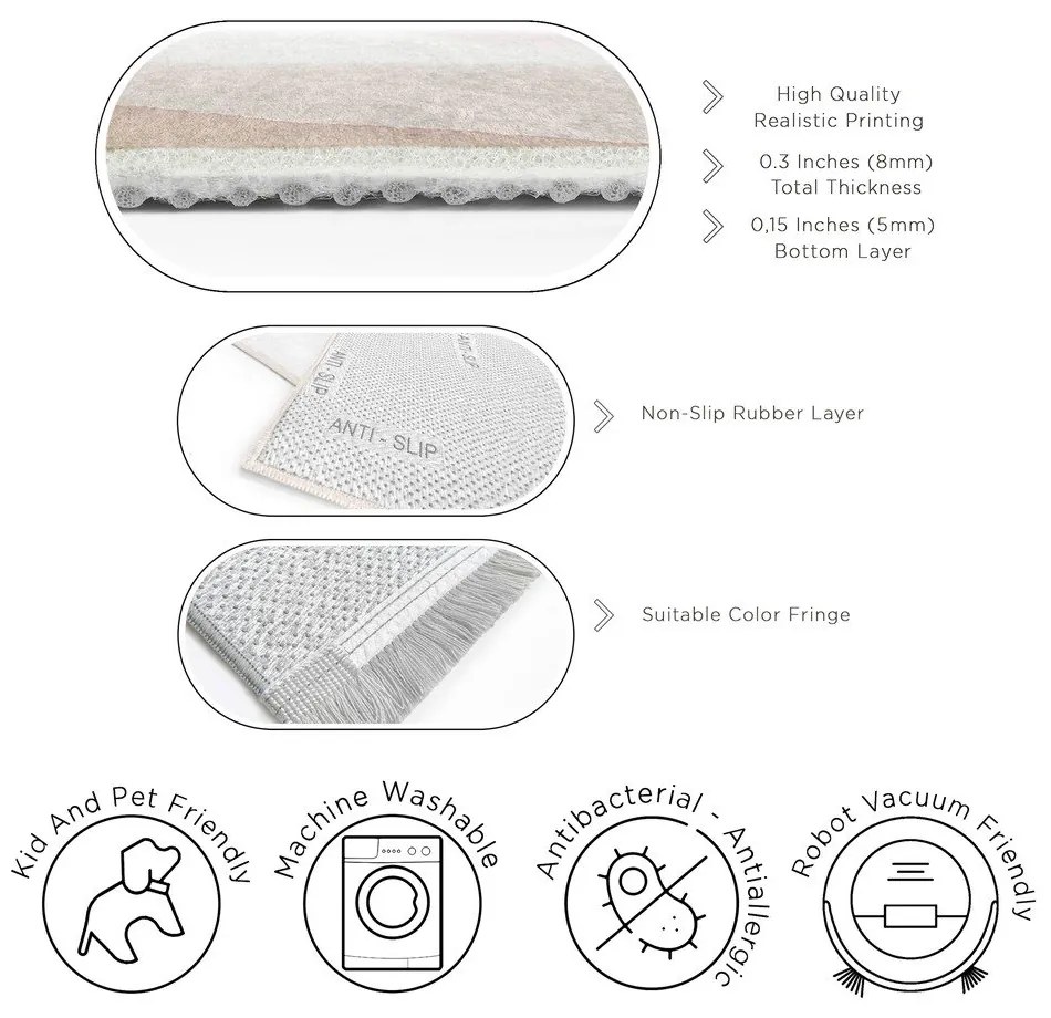 Krémszínű mosható szőnyeg 120x180 cm Komodo Beach – Mila Home