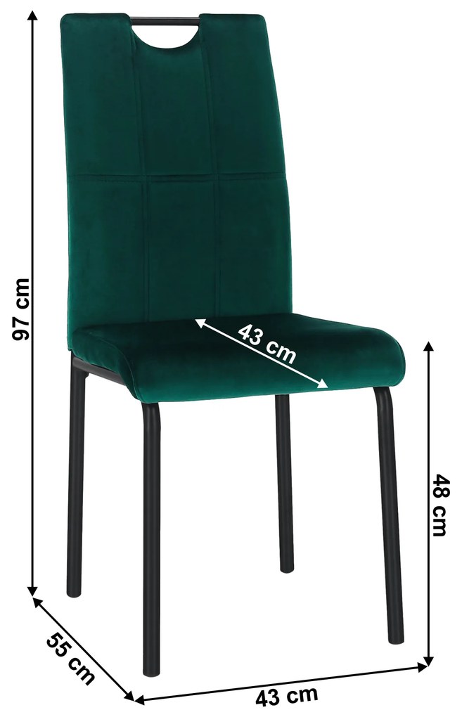 Étkezőszék, smaragd/fém, JONKA