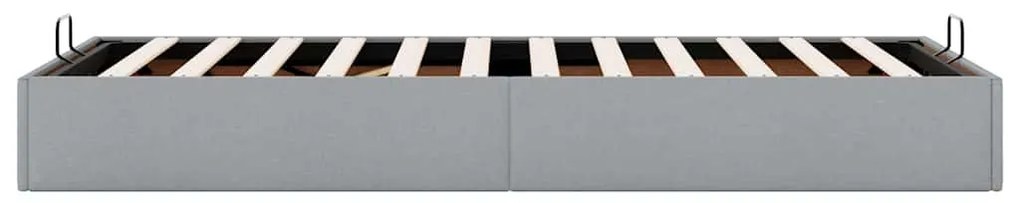 Ottomán világosszürke szövet ágykeret matrac nélkül 80x200 cm