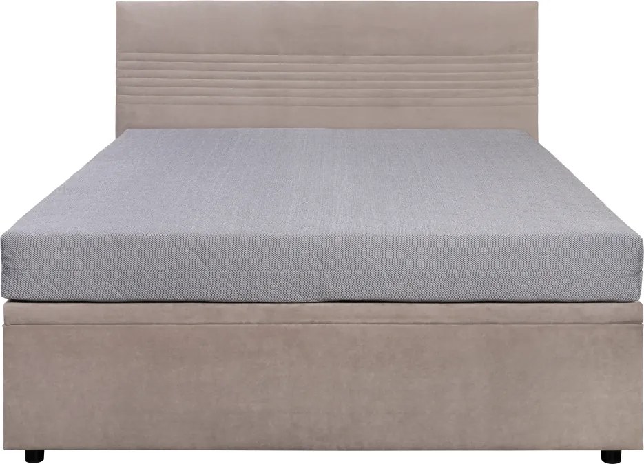 Ágy tárhellyel, 160x200, bézs, RUNOL