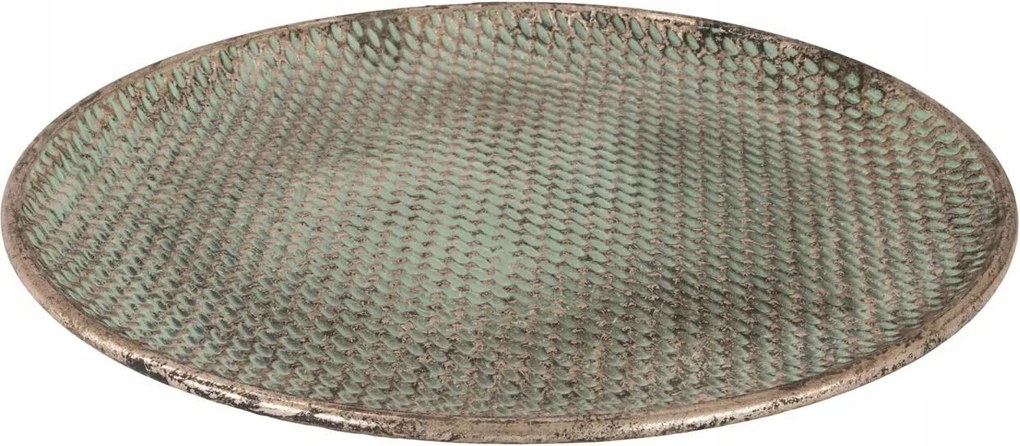 Fém Tálca Arany kerek dekoráció 38cm