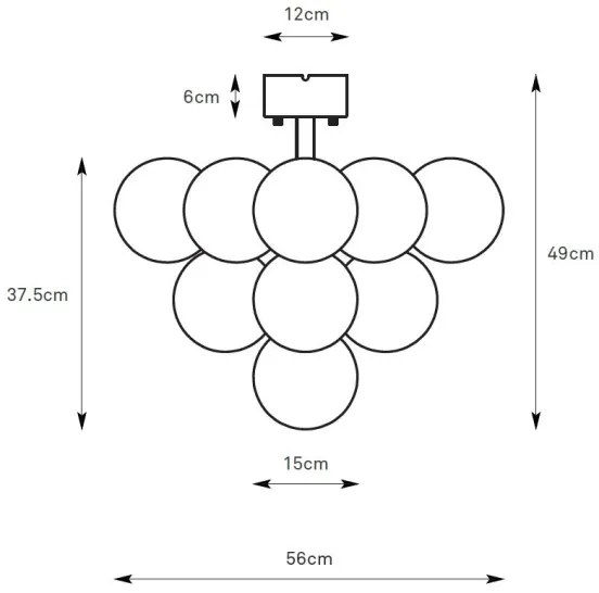 Markslöjd 108845 - Felületre szerelhető csillár MERLOT 13xG9/18W/230V átm. 56 cm fekete/füstszínű