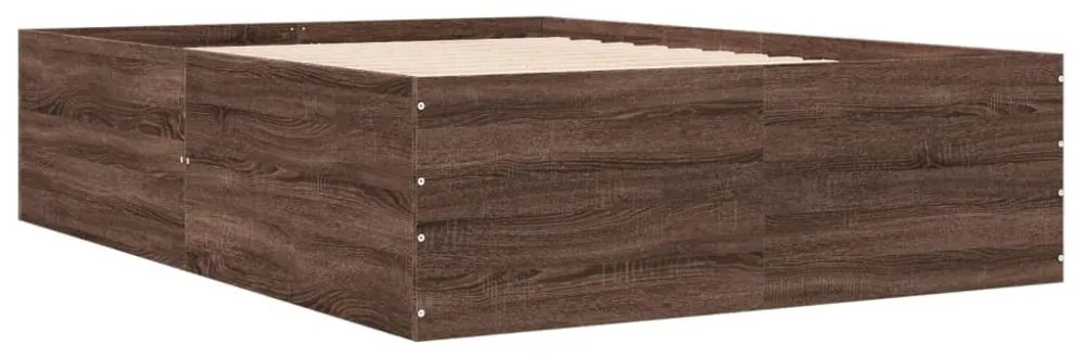 vidaXL barna tölgyszínű szerelt fa ágykeret 120 x 190 cm