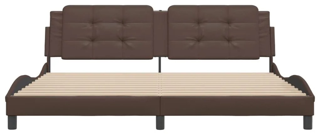 barna műbőr ágykeret matrac nélkül Zadar 200 x 200 cm